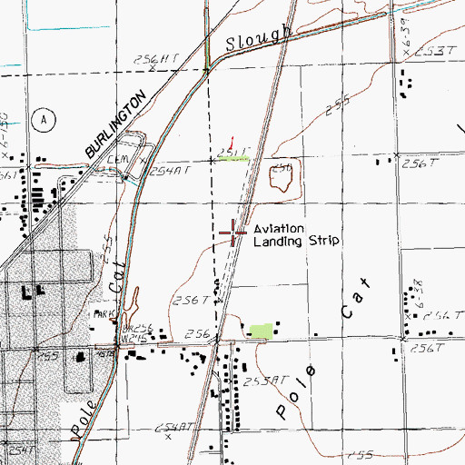 Topographic Map of Aviation Landing Strip (historical), MO