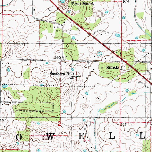 Topographic Map of Southern Hills Church, MO