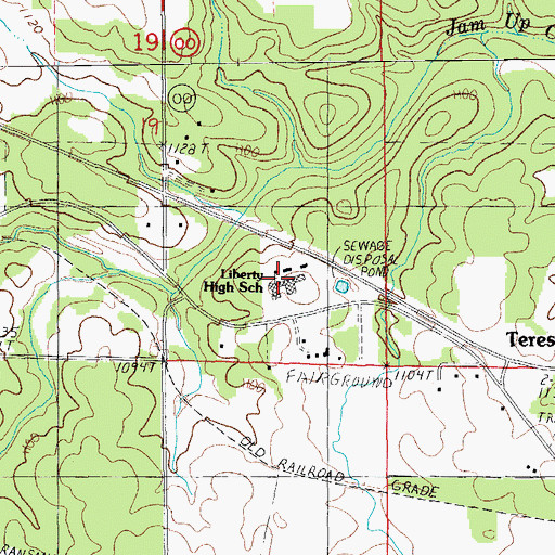 Topographic Map of Liberty High School, MO