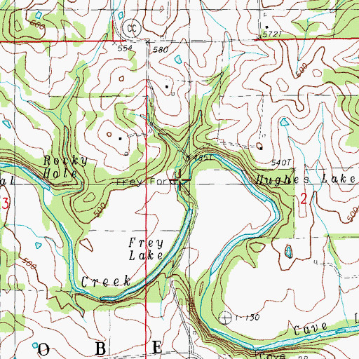 Topographic Map of Frey Ford, MO