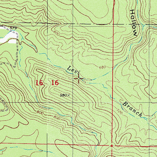 Topographic Map of Will Lane Hollow, AR