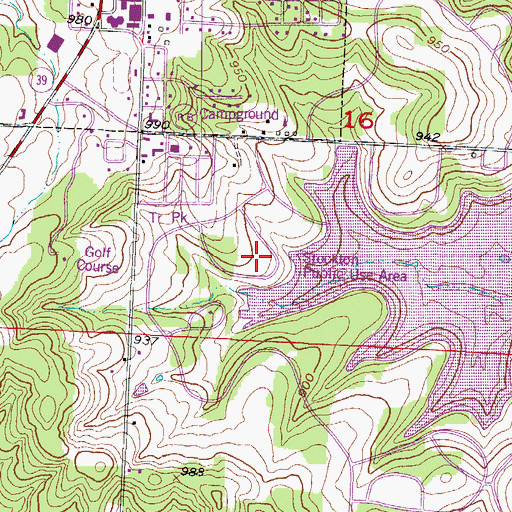 Topographic Map of Stockton Public Use Area, MO