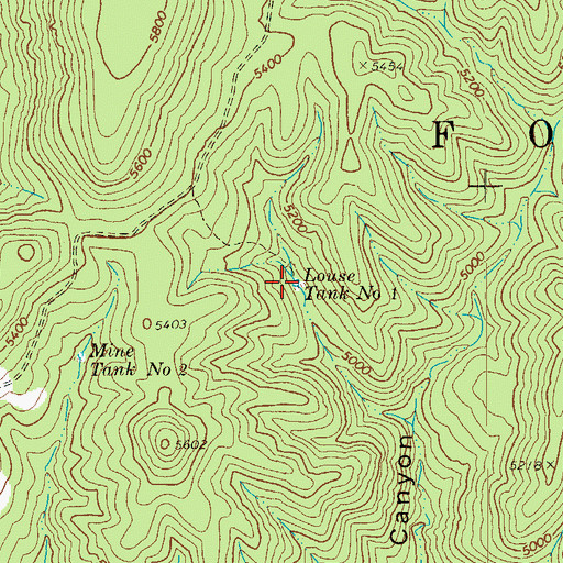 Topographic Map of Louse Tank Number One, AZ