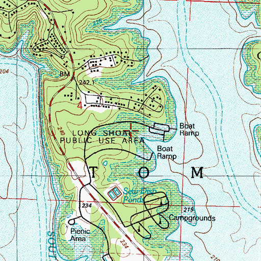 Topographic Map of Long Shoal Public Use Area, MO
