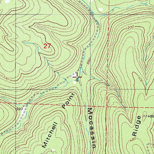 Topographic Map of Macassin Hollow, AR