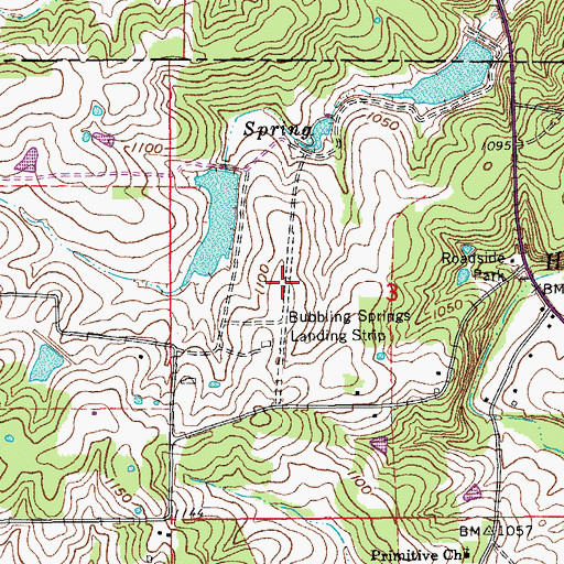 Topographic Map of Bubbling Springs Landing Strip (historical), MO