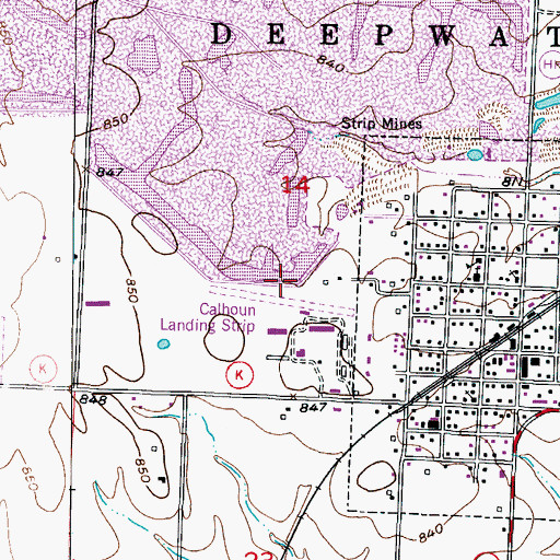 Topographic Map of Calhoun Landing Strip (historical), MO