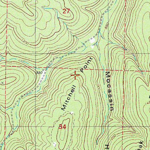 Topographic Map of Mitchell Point, AR