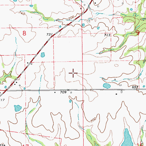 Topographic Map of Mark Twain Landing Field (historical), MO