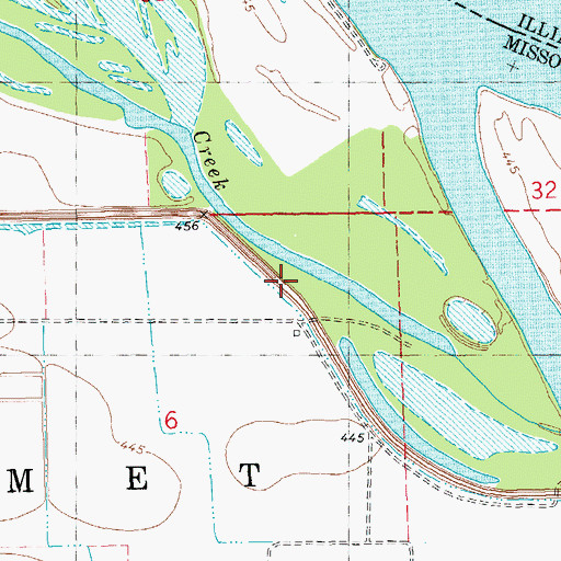 Topographic Map of Green Wing Club (historical), MO