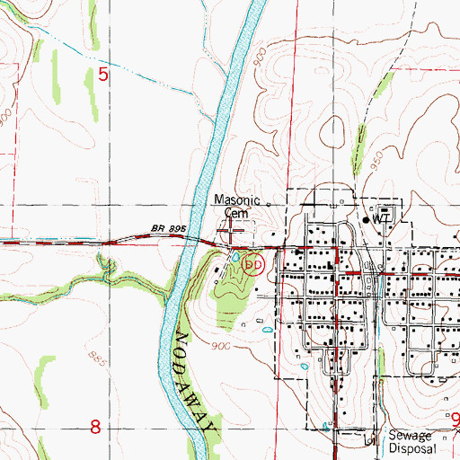 Topographic Map of Masonic Cemetery, MO