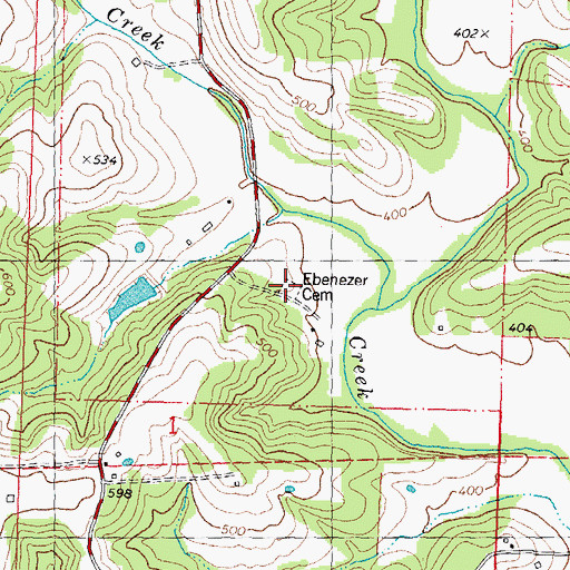 Topographic Map of Ebenezer Cemetery, MO