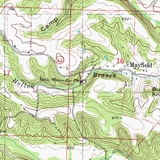 Topographic Map of Little Whitewater Church, MO