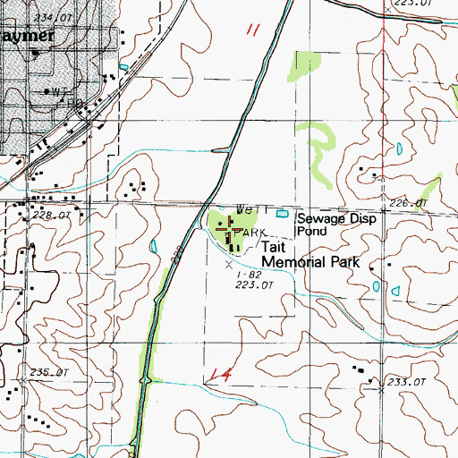 Topographic Map of Tait Memorial Park, MO
