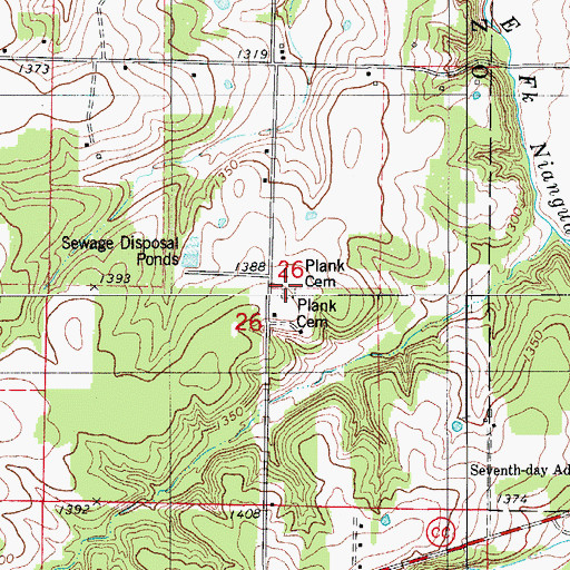 Topographic Map of Lutheran Cemetery, MO