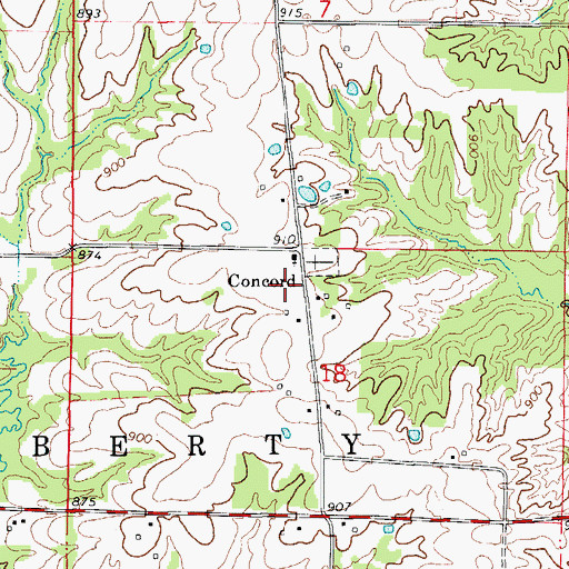 Topographic Map of Concord Presbyterian Church, MO