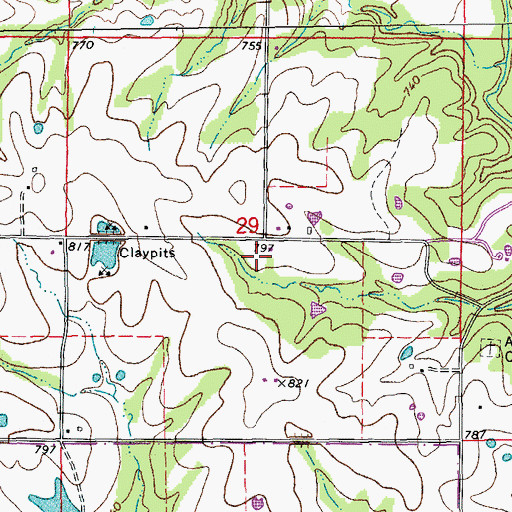 Topographic Map of Elm Spring School (historical), MO