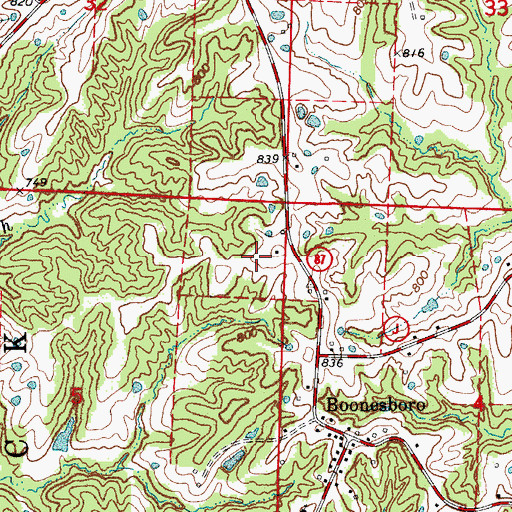 Topographic Map of Church of God (historical), MO
