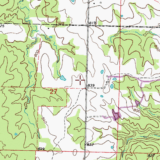 Topographic Map of Gill School (historical), MO