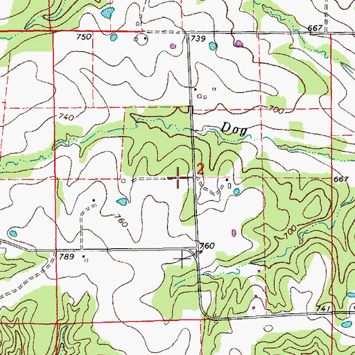 Topographic Map of High Point School (historical), MO