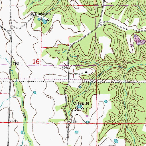 Topographic Map of Johnson Chapel, MO