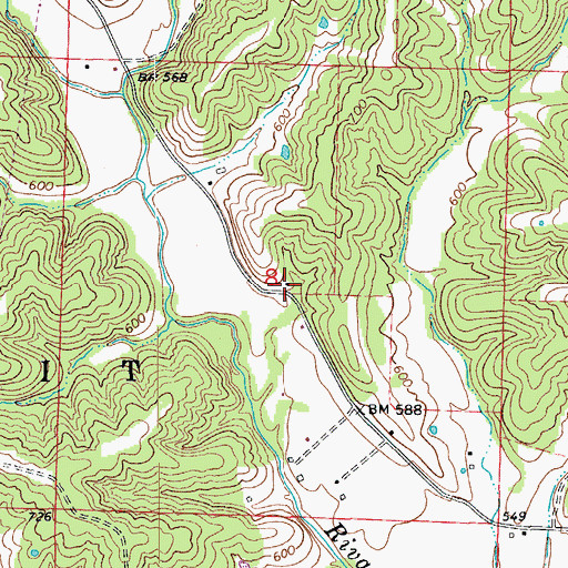Topographic Map of Lone Star School (historical), MO
