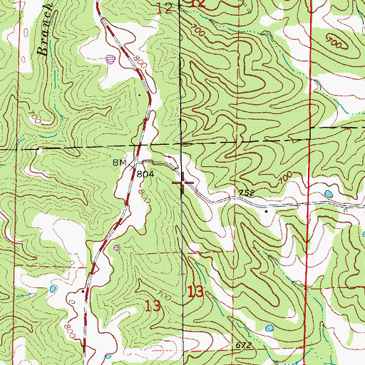 Topographic Map of Prentiss, MO