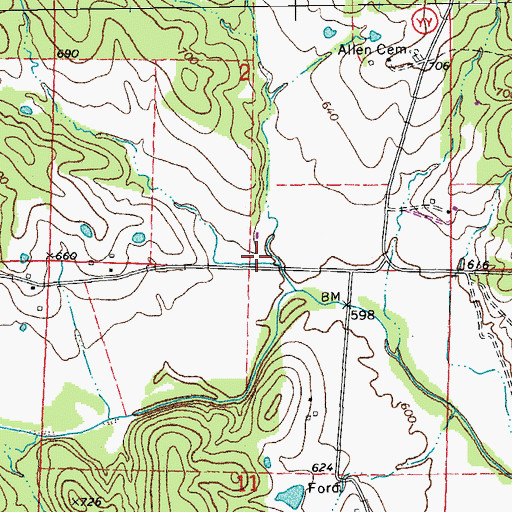 Topographic Map of Viers School (historical), MO