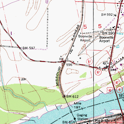 Topographic Map of Kingsbury (historical), MO