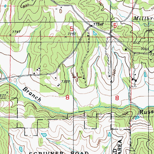 Topographic Map of Enterprise School (historical), MO
