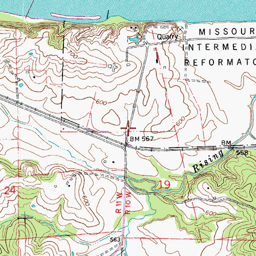 Topographic Map of Algoa Farms, MO