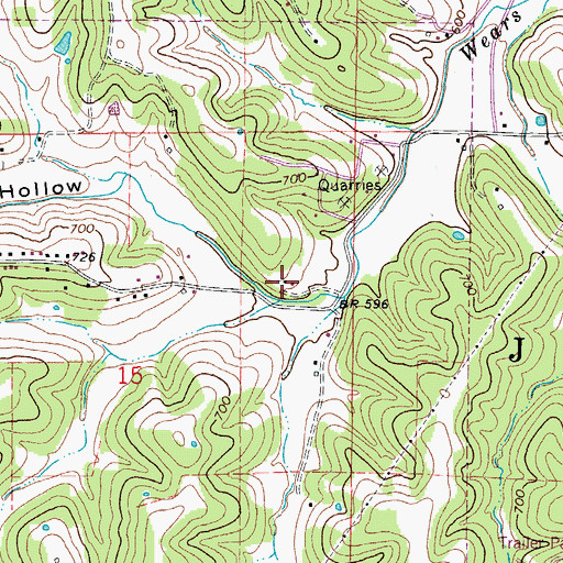 Topographic Map of Grand View School (historical), MO