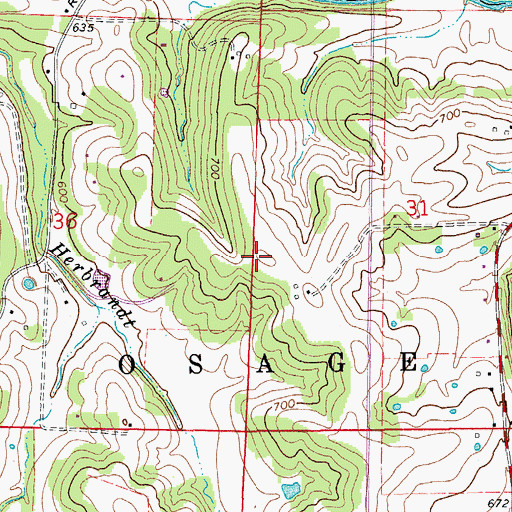 Topographic Map of East Union School (historical), MO