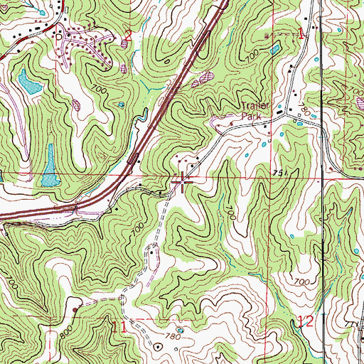 Topographic Map of Halifax School (historical), MO