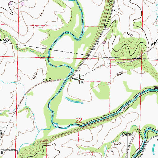 Topographic Map of Moreau, MO