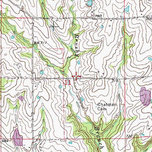 Topographic Map of Fair Oak School (historical), MO