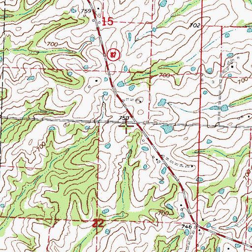 Topographic Map of Fairview School (historical), MO