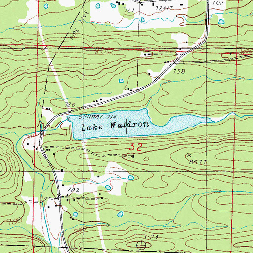 Topographic Map of Lake Waldron, AR