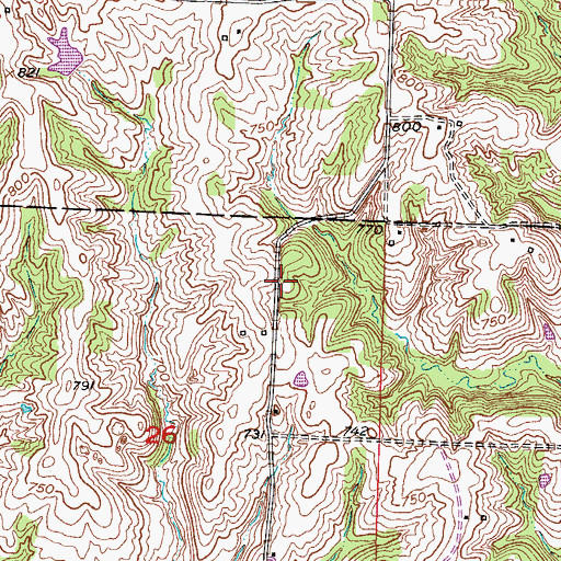 Topographic Map of Lebanon School (historical), MO