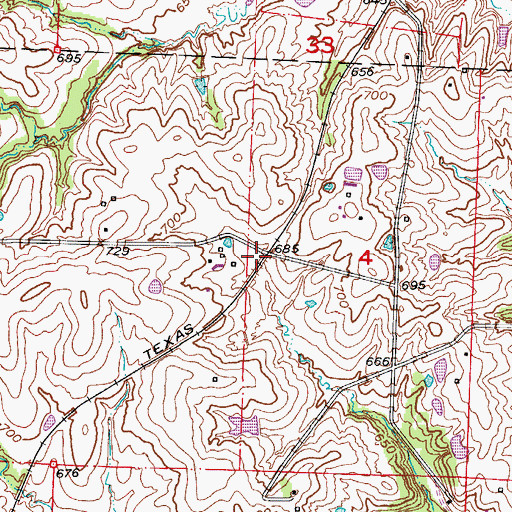 Topographic Map of Buckharts (historical), MO