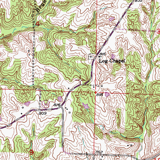 Topographic Map of Lay Chapel (historical), MO