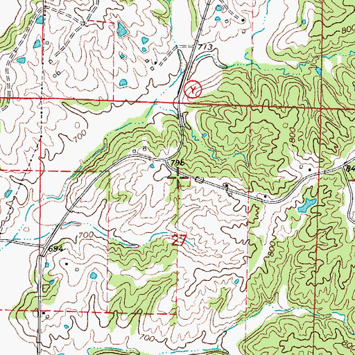 Topographic Map of Saint Clair School (historical), MO