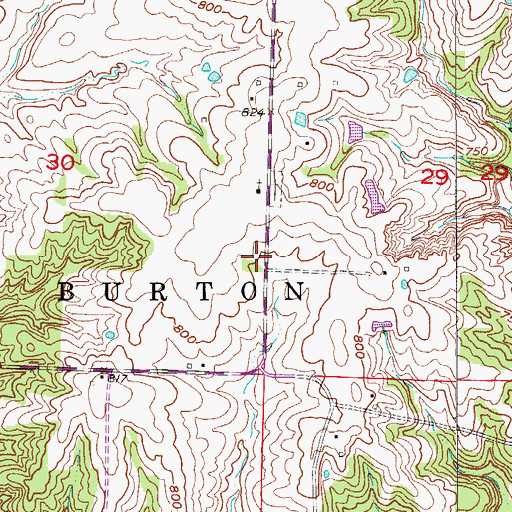 Topographic Map of Sharon School (historical), MO