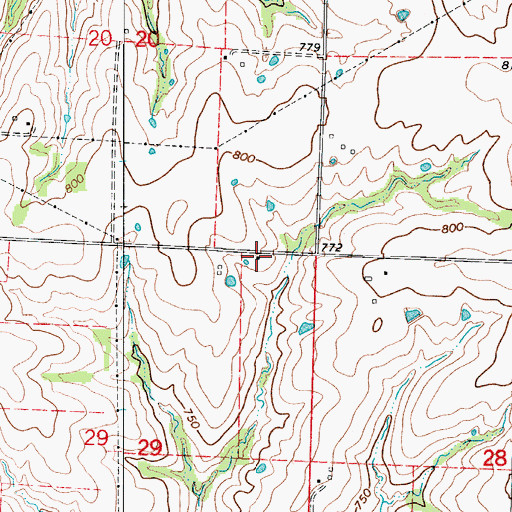 Topographic Map of Brick School (historical), MO