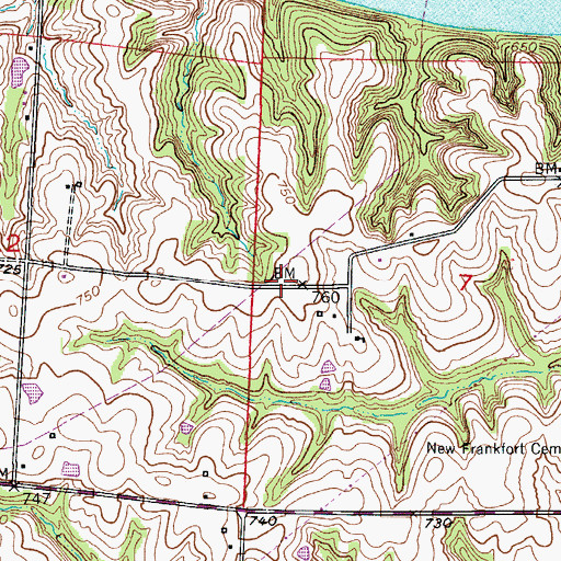 Topographic Map of Centennial School (historical), MO