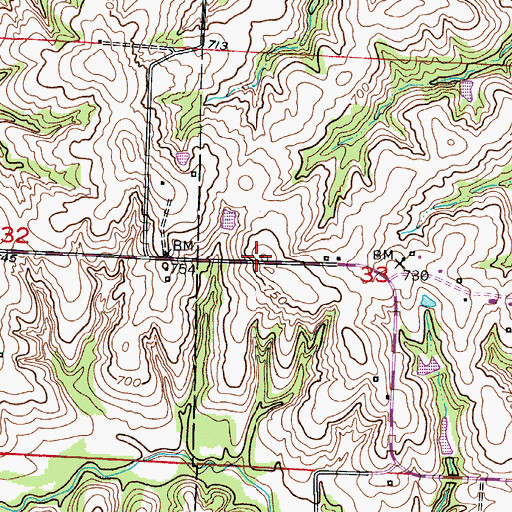 Topographic Map of Davis School (historical), MO