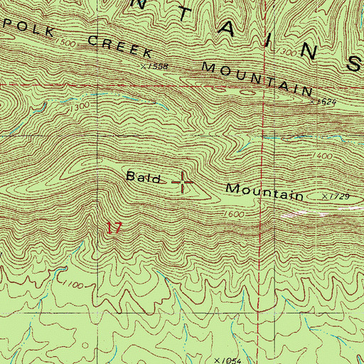 Topographic Map of Bald Mountain, AR