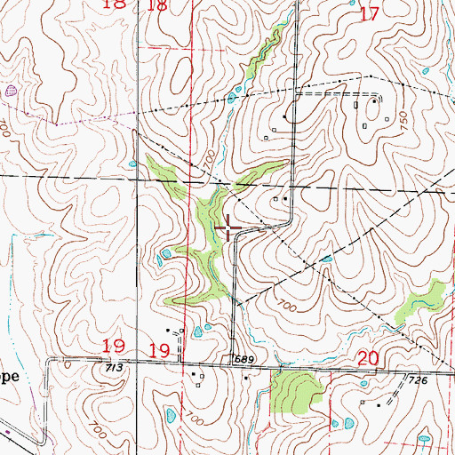 Topographic Map of Herring School (historical), MO