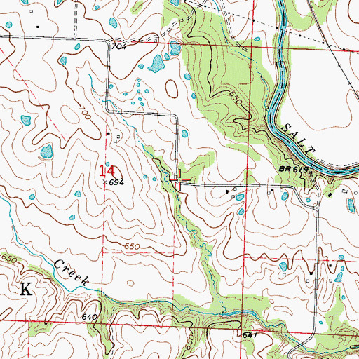 Topographic Map of Lake Springs School (historical), MO