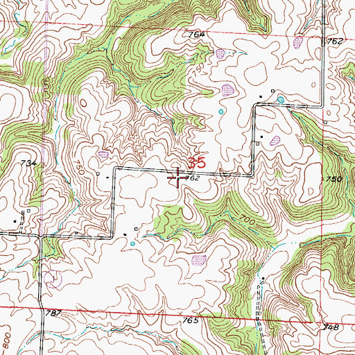 Topographic Map of Oak Hill School (historical), MO